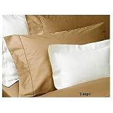 OLIVIA Collections 1000 TC 100% PIMA Cotton Solid sateen Bed sheet set King (Taupe)