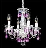 Schonbek 6994SP Silver / Sapphire Allegro Crystal Four Light Up Lighting Mini Chandelier from the Allegro Collection