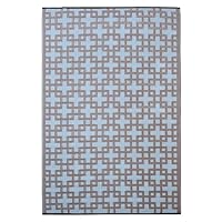 Fab Habitat 4-Feet by 6-Feet Rheinsberg Indoor/Outdoor Rug, Powder Blue and Warm Taupe