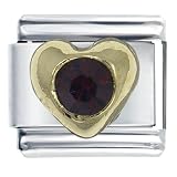 Red Rhinestone Heart Small Italian Charm - B0002ZFZVC
