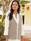 Knot-button Shoreline Linen Vest