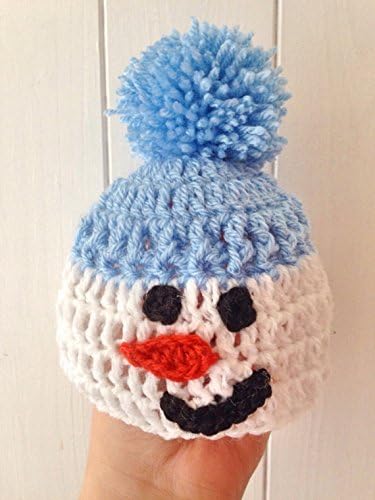 Christmas Snowman Comedy Hat, Crochet Snowman hat in Sizes from Preemie Baby through to Adult