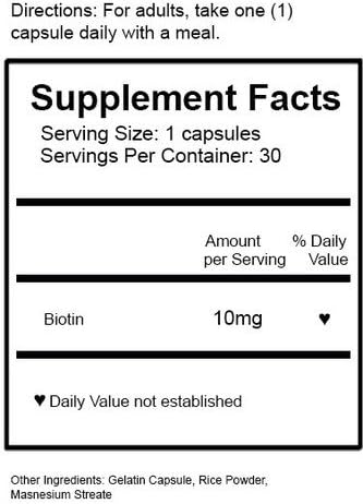 Biotin 10,000 Mcg Maximum Strength , 30 Count