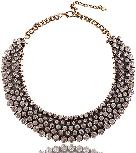 Z Necklace Royal Statement Dazzling Big Chunky Choker Bib Sparkly Bead Necklaces & Pendants