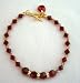 Genuine Swarovski Red Siam Crystal In 22k Gold Plated Bracelet w/ Heart Dangling Toggle Clasp (BRAND NEW)