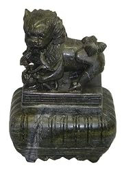 Chinese Fu dog Box - Hand Carved Black Cave Stone