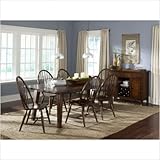 Cabin Fever Formal 7 Piece Rectangular Leg Dining Set in Bistro Brown