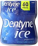Dentyne Ice Sugar Free Gum, Peppermint, 60-Piece Bottle (Pack of 6)