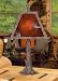 28" Lodge Style Tree Trunk and leaf Table Lamp with Amber Shade