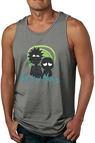 KTKY Man's Rick And Morty Vctor Athletic Basic Tank Top Top Large DeepHeather