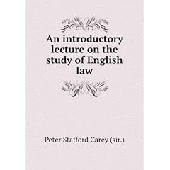 An Introductory Lecture On the Study of English Law