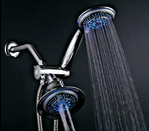 World's Only All-Chrome Temperature Color-Changing LED Shower Head and Handheld Combination Shower System by DreamSpa?®, Model: 1483, Tools & Outdoor Store