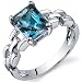 Chain Link Design 1.75 carats London Blue Topaz Engagement Ring in Sterling Silver Available in Sizes 5 thru 9