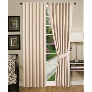 Chezmoi Collection Solid Color Beige Thermal Insulated Back Tap Window Curtain Panels 108