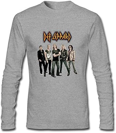 sqin Design Def Leppard Hard Rock Long Sleeve T-Shirts for Young 100% Cotton Grey XXXL