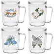 Garden Set (Assorted) 18 oz Insulated Coffee Mug Set, Clear, (4 designs)