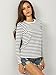 SheIn Women's Fall Round Neck Long Sleeve Striped T-Shirt