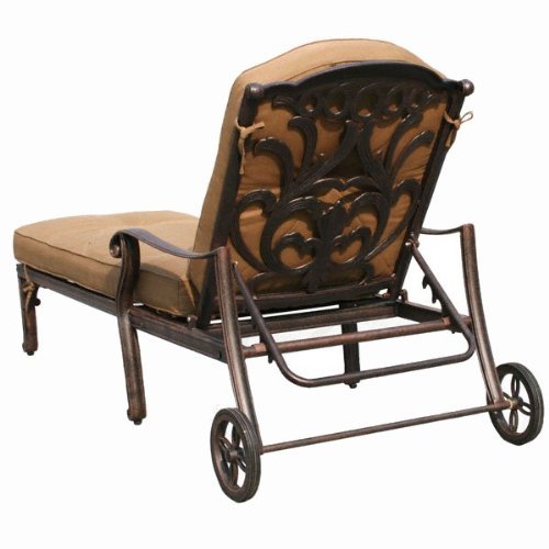 Mandalay Cast Aluminum Powder Coated Chaise Lounge with Cushion