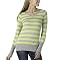 Mossimo® Black: Long-Sleeve Stripe V-Neck Sweater - Lime/ Gray