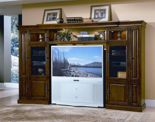 Entertainment Center Furniture - Curved Entertainment Center Set in Oak 2 - 8051A-ENTCEN-2
