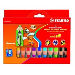 STABILO woody 3 in 1 10er Etui mit Spitzer - Multitalent-Stift (aquarellisierbarer Buntstift)