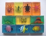 10 Translucent Glycerin Novelty Animal Toy Soap Bars for Kids Children (Case of 10) (FREE SHIPPING)