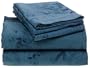 Melrose Home Blue Floral Paisley 150 GSM Heavy Cotton Flannel Sheet Set, Full