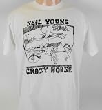 Neil Young Zuma Crazy Horse tee shirt in White, Music Band T Shirts for Mens & Boys. Sizes Small-XXL - TSHM00307