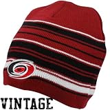 NHL Old Time Hockey Carolina Hurricanes Red-Black Marrow Net Uncuffed Knit Beanie