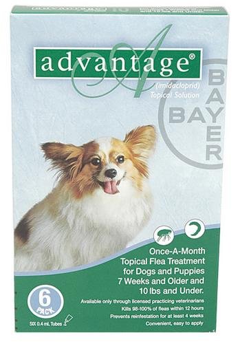 Advantage Topical Flea Treatment for Dogs up to 10 Pounds (6 Applications)