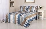 S. Lichtenberg McClane 2-Piece 100-Percent Polyester Twin Bedspread Set, Blue