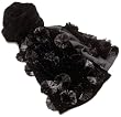 Armani Women's Velour and Silk Scarf, Black