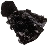 Armani Women's Velour and Silk Scarf, Black