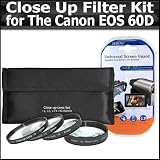 Close Up Filter Kit For For Canon EOS 60D Digital SLR Camera Includes 67mm High Definition +1 +2 +4 +10 Close-Up Macro Filter Set + LCD Screen Protectors