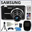 Samsung ST200F 16MP Wi-Fi Digital Camera with 10x Optical Zoom and 3.0-inch LCD in Black + Samsung 8GB Micro SDHC + Card Reader + Camera Case + Accessory Kit