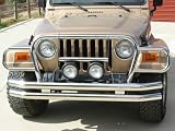 Rampage Products Euroguards Front Grille Guard - Stainless Steel Jeep Wrangler 1987 to 2006 YJ & TJ