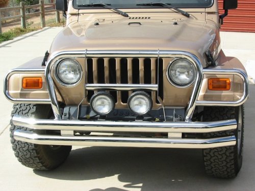 Rampage Products EuroguardsFront Grille Guard - Stainless SteelJeepWrangler1987 to 2006YJ & TJ
