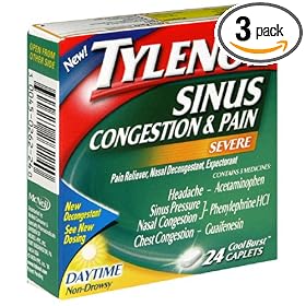 Tylenol Sinus Severe Congestion and Pain 24-Count Boxes (Pack of 3) $8.47