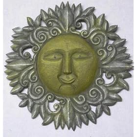 Large Metal Garden Wall SUN Face 24.5 Plaque Sculpture by Treasurecombers