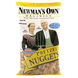 Newman's Own Organics Pretzels, Salted Nuggets, 8-Ounce Bags (Pack of 12)