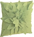 Saras Garden Petal Decorative Throw Pillow. 17 Inch Square. (Lime, One Size)