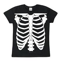 Skeleton Glow In The Dark Ladies Costume T-Shirt