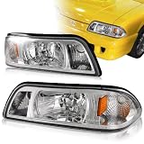 1987 - 1993 Ford Mustang Chrome Housing Head light + Amber Corner lights by HK5