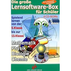 Die große Lernsoftware-Box für Schüler, 4 CD-ROMs Mathematik, Physik, Biologie, Chemie. Spielend lernen von der 5. Klasse bis zur 13. Klasse. Für Windows 95 oder höher