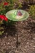 Monarch with Flower Glass Birdbath