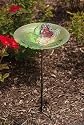 Monarch with Flower Glass Birdbath