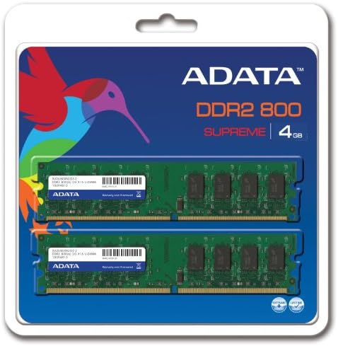 ADATA Supreme 4 GB (2 x 2 GB) DDR2-800 (PC-6400) CL5 DIMM Memory Kit SU2U800B2G62 (Black)