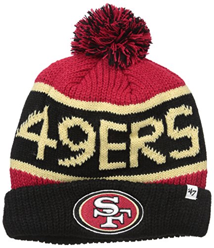 NFL San Francisco 49ers 47 Calgary Cuff Knit Beanie with Pom, Red, One Size