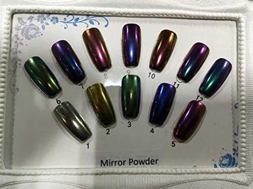 12 pc High Quality Mirror Chrome Nail Powder Box Set FREE PALETTE