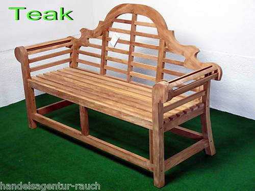 Gartenbank Teak Sitzbank Bank Holz 2-Sitzer Teakbank